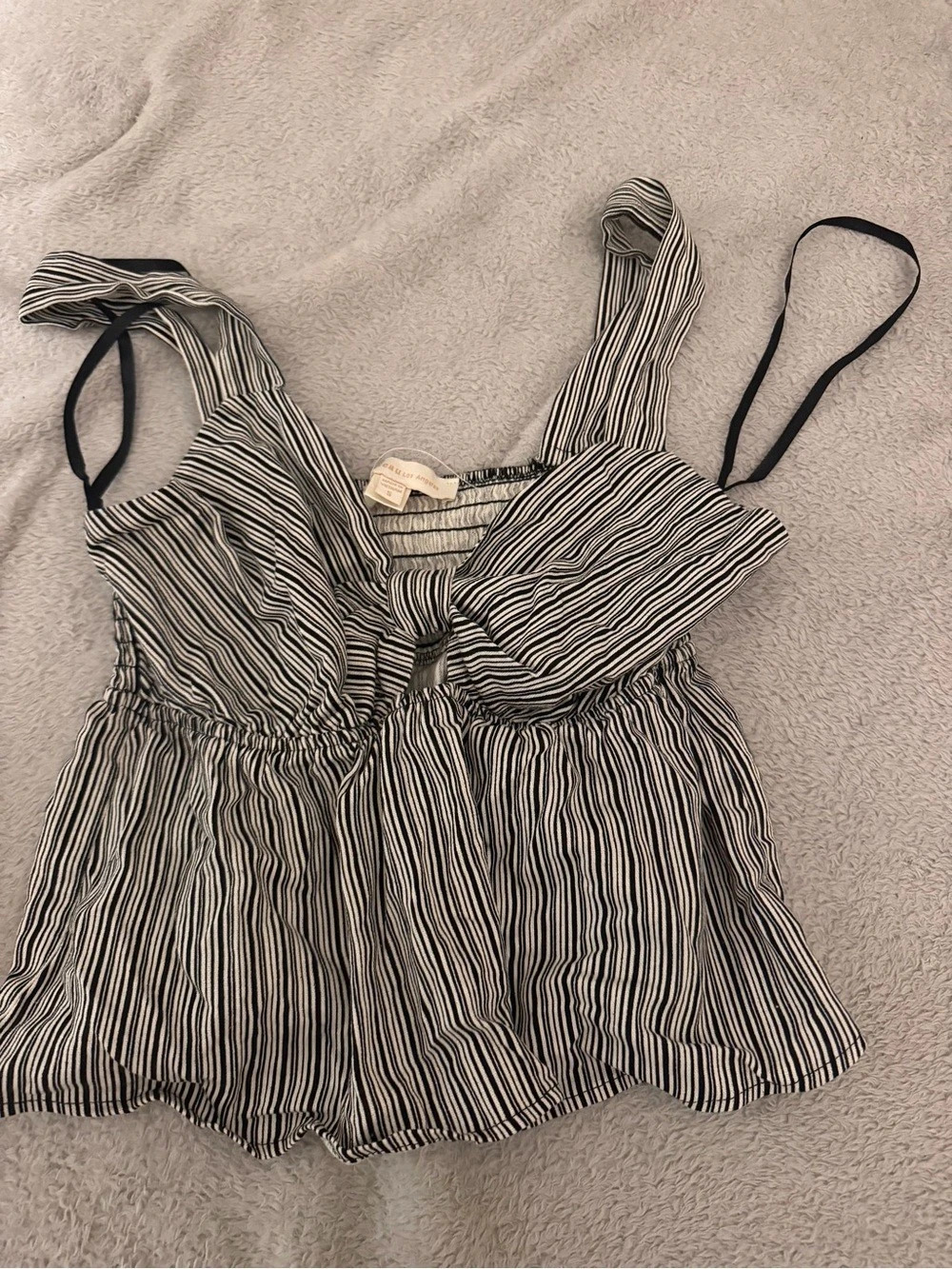 Anthropologie Striped Tank Top in Black & White Size Medium